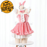 【In Stock】Sexy Cosplay Rem/Ram Bunny Girl Uniform Costume Pink Costumes